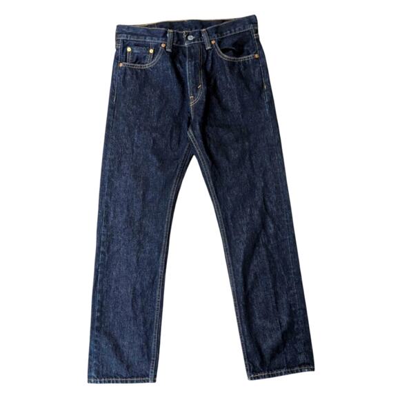 Levi's Men's Dark Navy Wash 505 Straight Leg Denim Jeans 30x30 - Picture 1 of 9